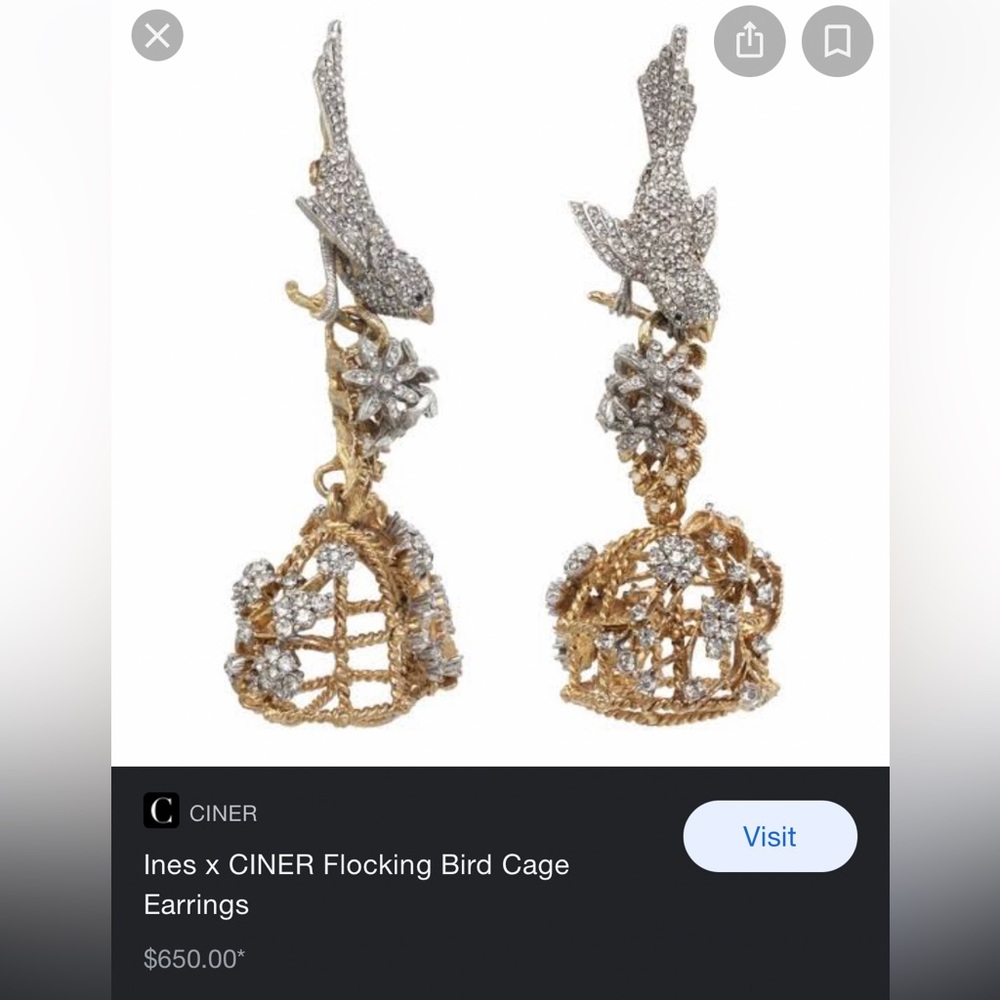 Ciner x Inès de Santos birdcage earrings